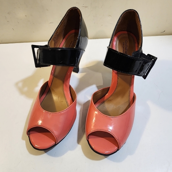 Croft and Borrow Buckle Heels open Toe Shoea size 8M - Picture 10 of 14